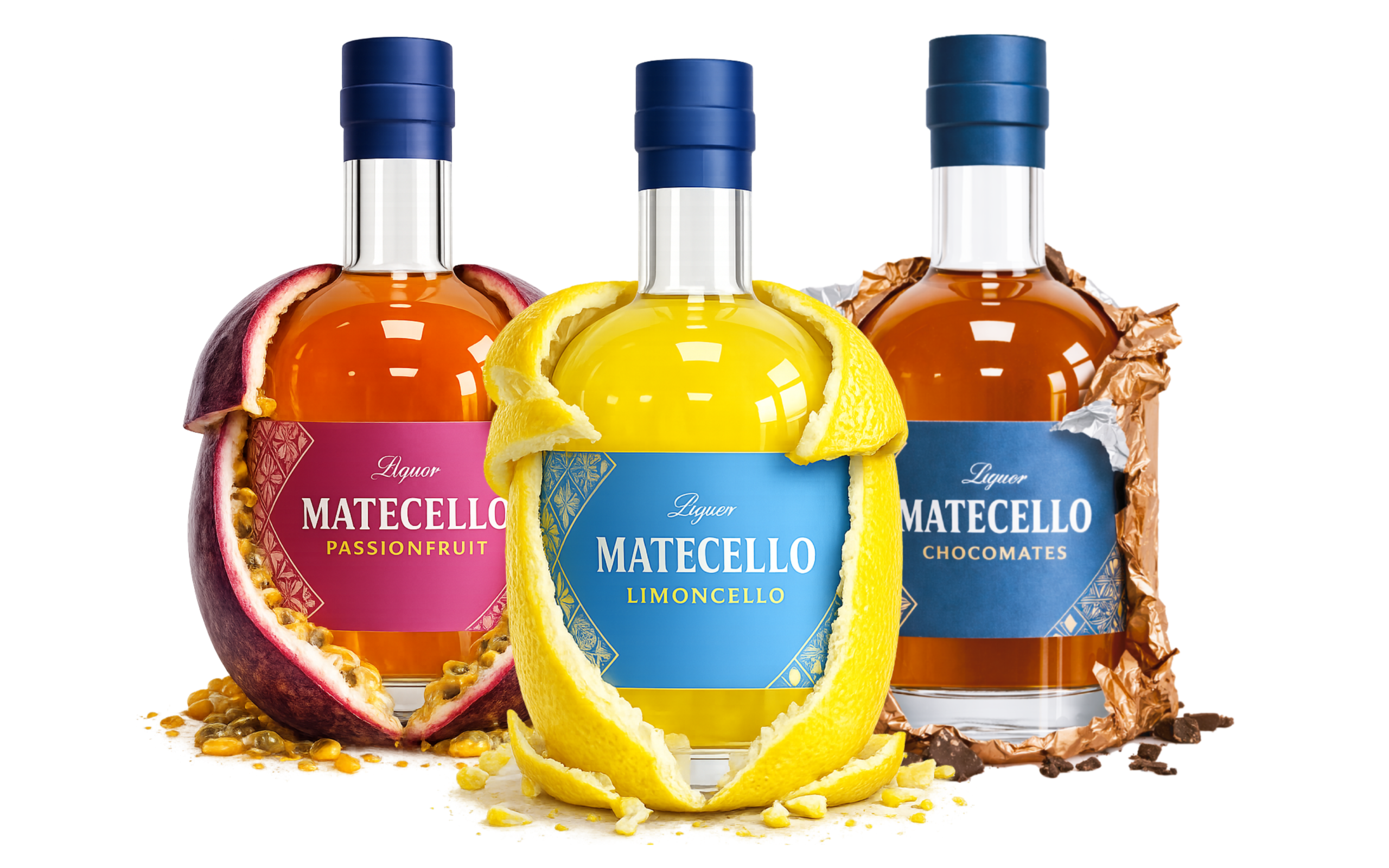 Limoncello, passionfruit and chocolate liquor, matecello